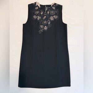 BCBGMaxAzria Black Floral Appliqué Mini Dress